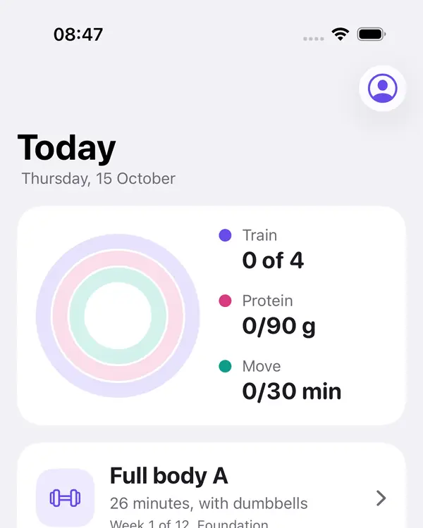 Today: train, protein and move rings
